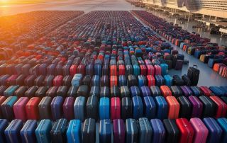 36 million suitcases in an airport